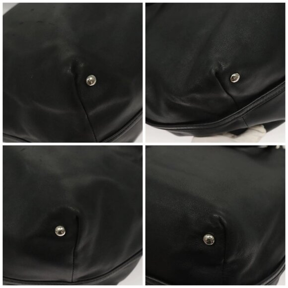 Salvatore Ferragamo Hand Bag Leather 2way Black Silver Auth - Picture 15 of 15